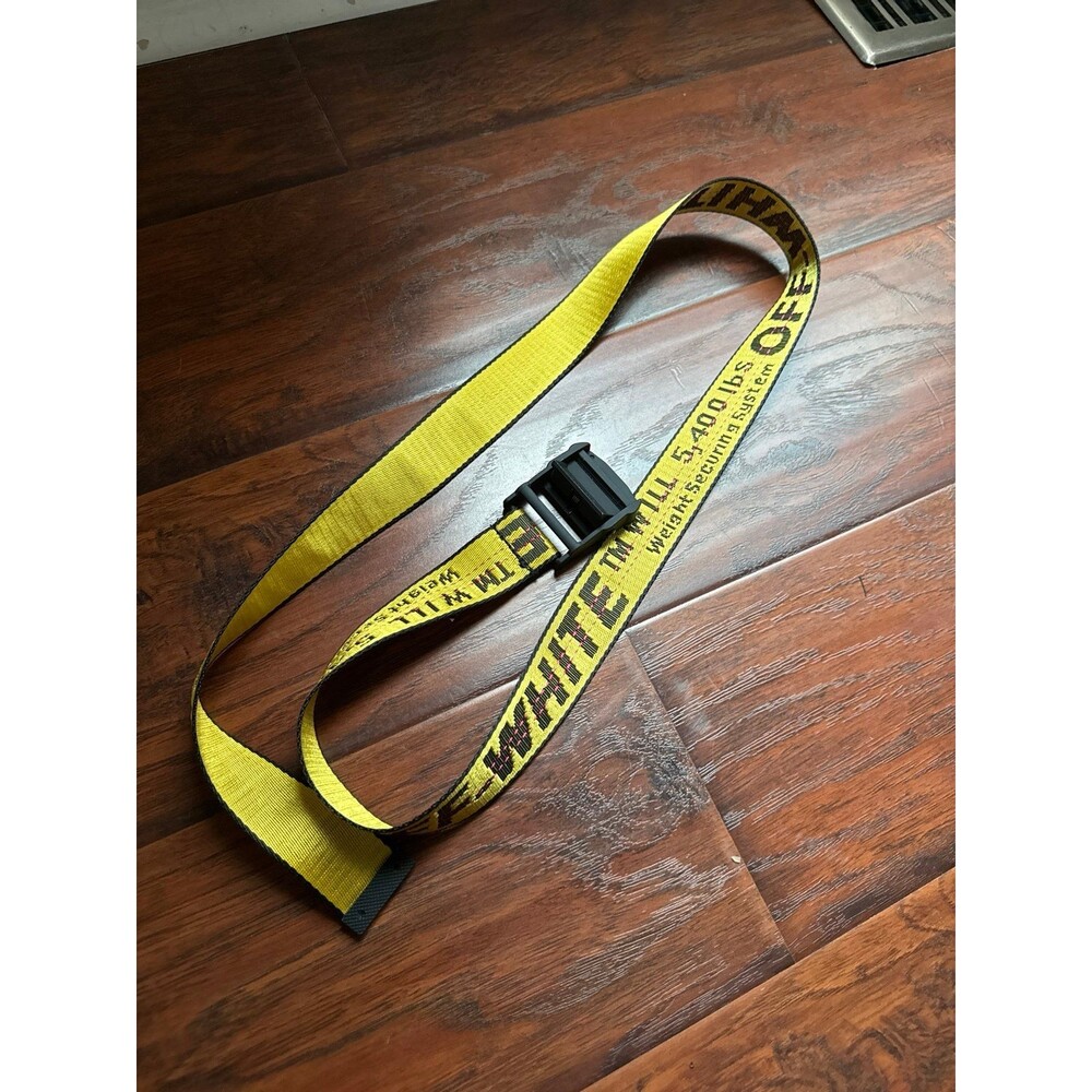 OFF-WHITE Industrial Yellow Web Logo Belt Virgil Abloh